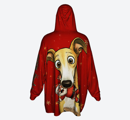 Happy Howlidays - Italian Greyhound/Greyhound, Whippet and Lurcher.  Cosy Oversized Christmas Hoodie  - Your Personal Cloud of Comfort.