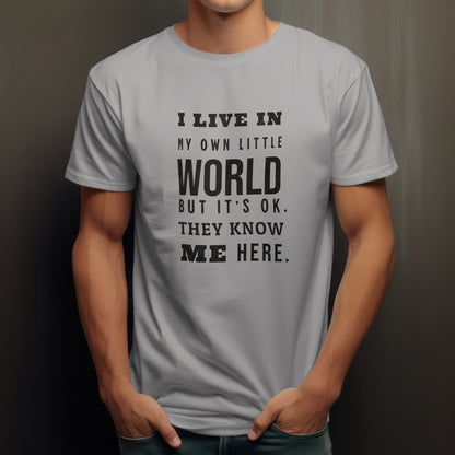 I Live In My Own Little World... - Premium Unisex Crewneck T-shirt | Bella + Canvas 3001