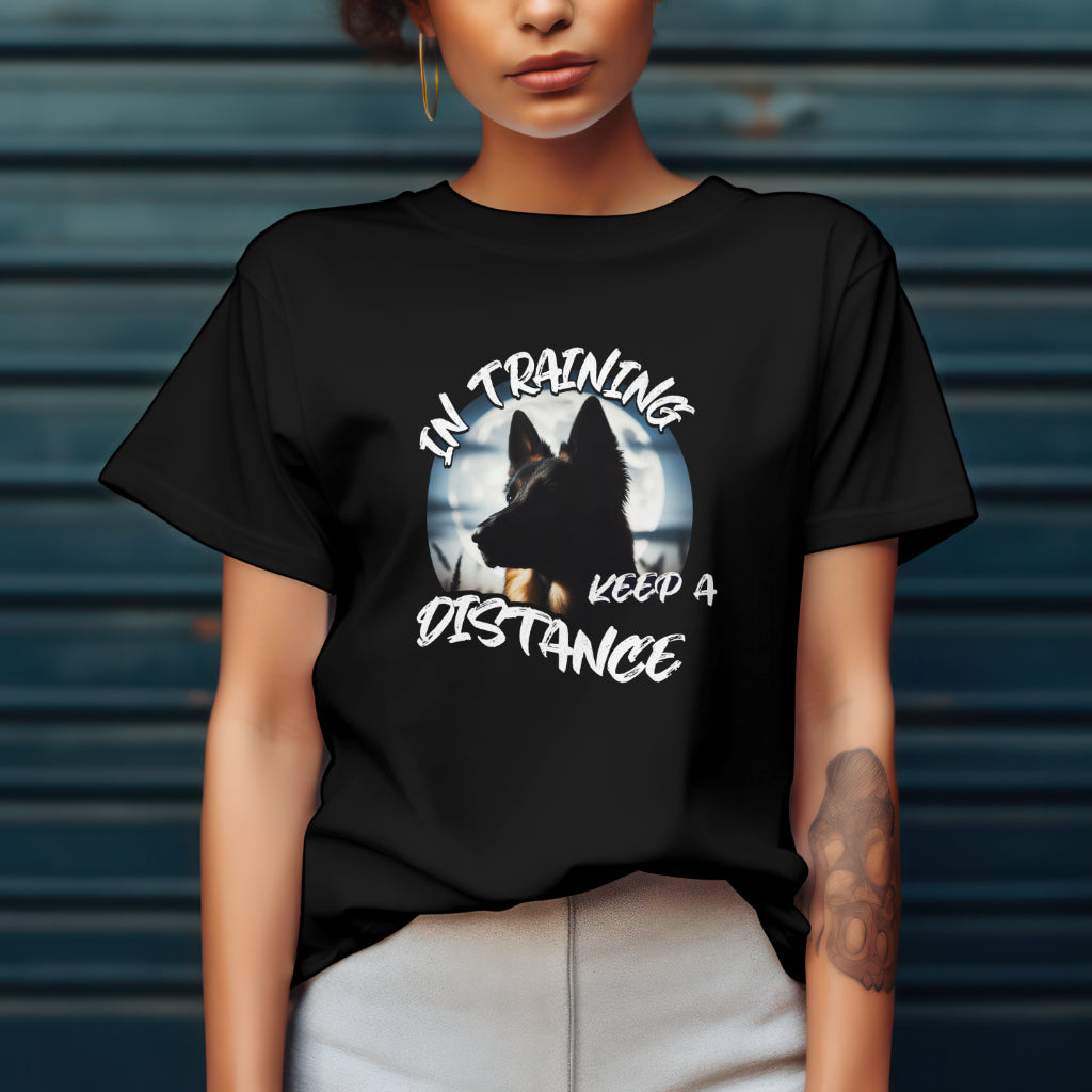 In Training -German Shepherd In Moonlight. Front And Back Print.  Unisex Oversized T-shirt | SOL'S Legacy 03996