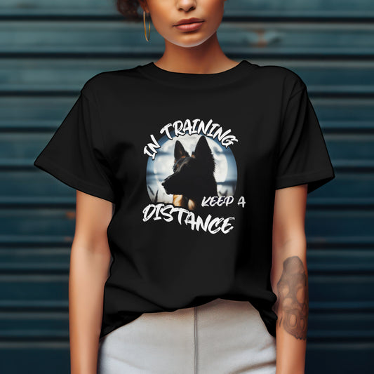 In Training -German Shepherd In Moonlight. Front And Back Print.  Unisex Oversized T-shirt | SOL'S Legacy 03996