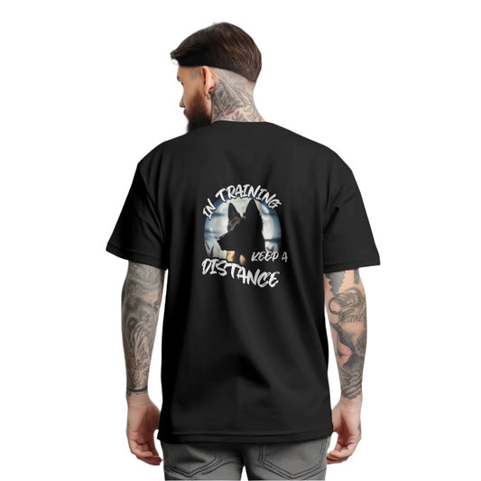 In Training -German Shepherd In Moonlight. Front And Back Print.  Unisex Oversized T-shirt | SOL'S Legacy 03996