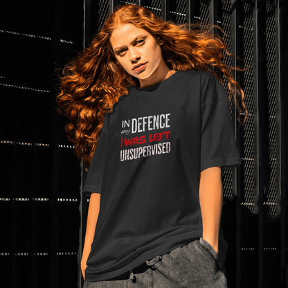 In My Defence... - Unisex Oversized T-shirt | SOL'S Legacy 03996 Deep Black