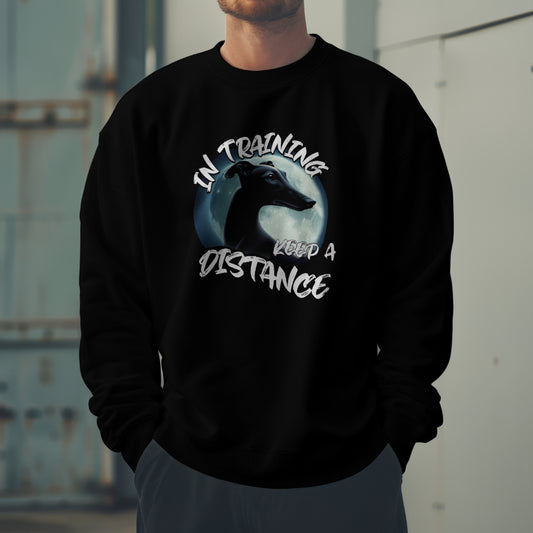 In Training - Italian Greyhound/Whippet In Moonlight. Front And Back Print. Classic Unisex Crewneck Sweatshirt | Gildan® 18000