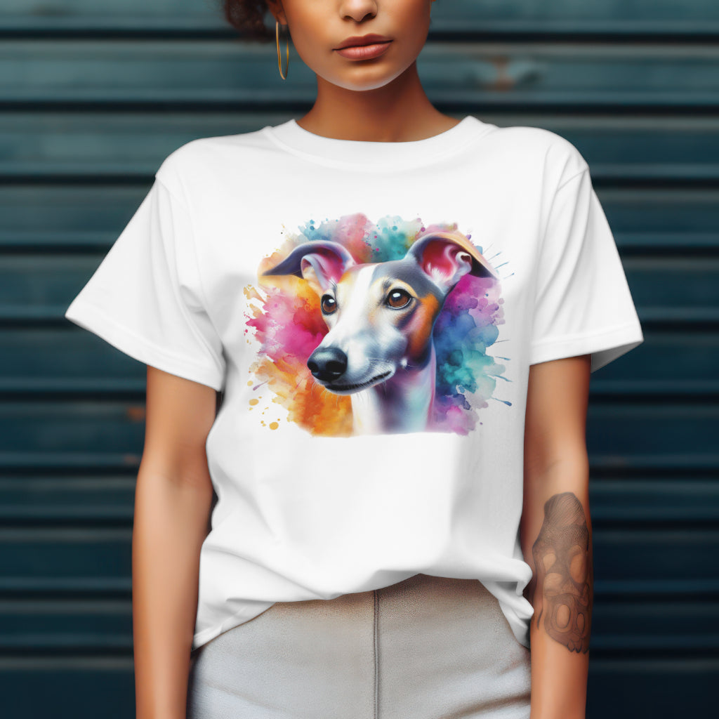 Italian Greyhound/Whippet in watercolor. Premium Womens Crewneck T-shirt | Bella + Canvas 6004