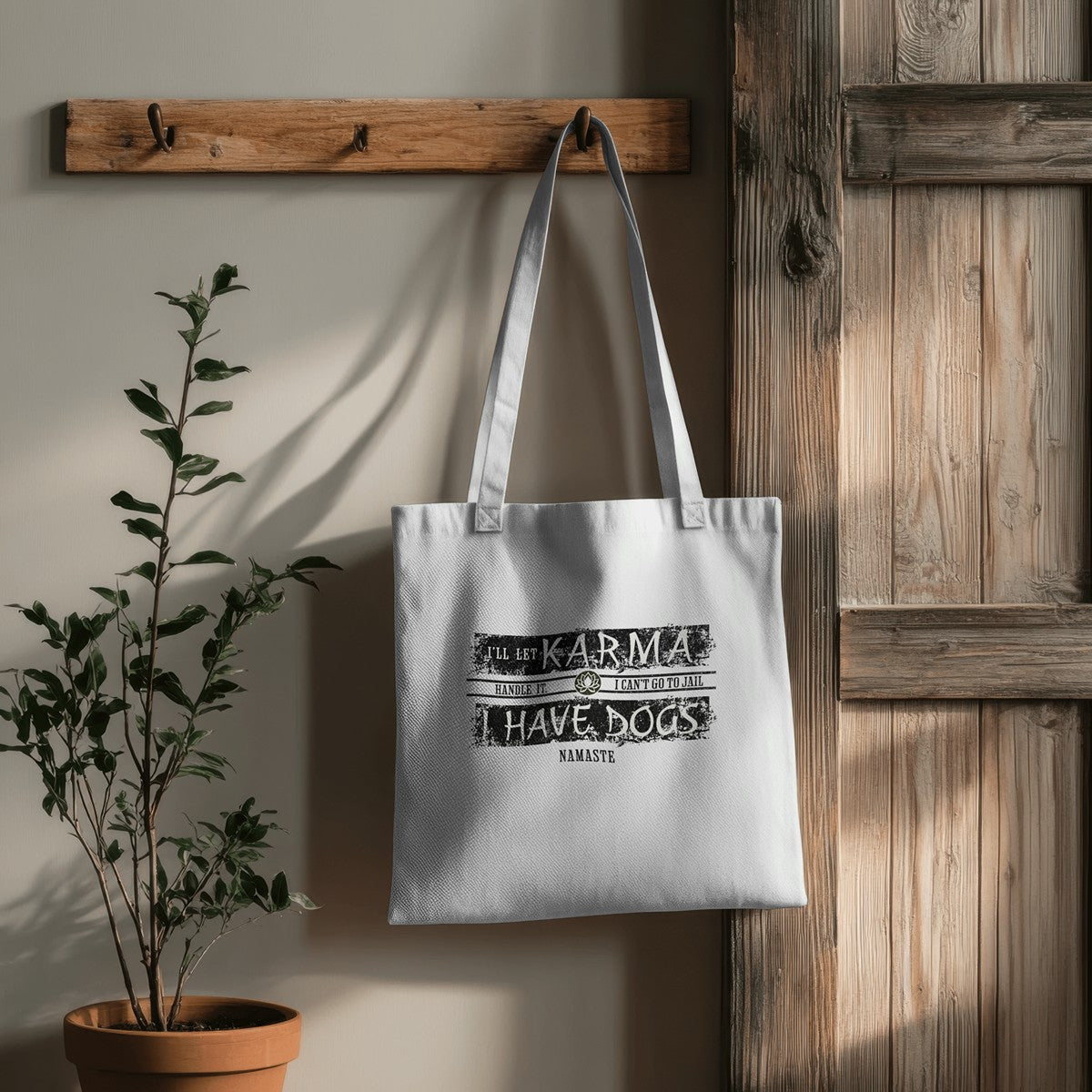 I'll Let Karma Handle It Cotton Tote Bag - Dog Lover Gift