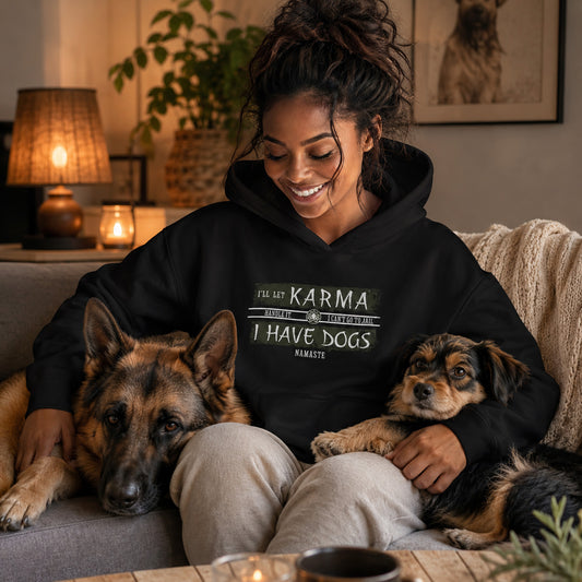 Karma Handle It - Dog Lover Graphic Hoodie – Unisex Heavy Blend Sweatshirt