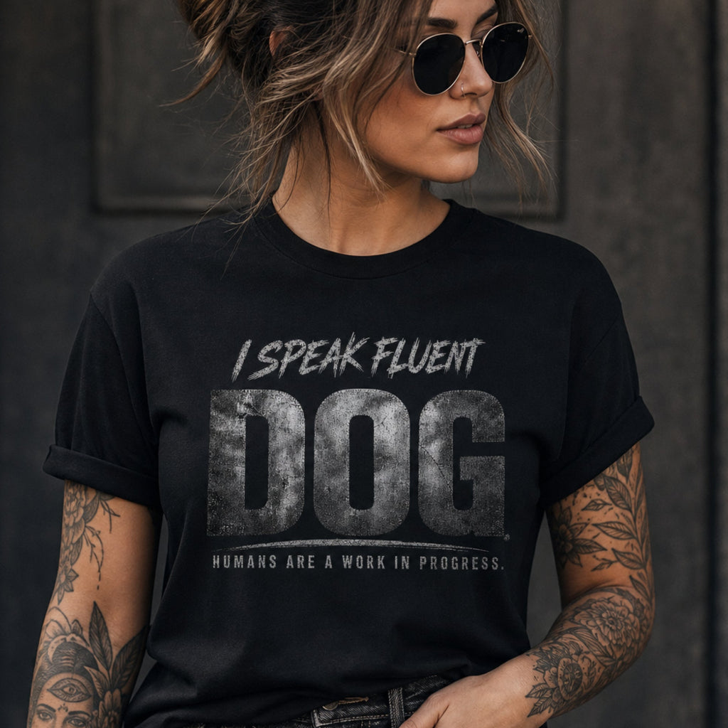 I Speak Fluent Dog - Heavyweight Unisex Crewneck T-shirt | Gildan® 5000
