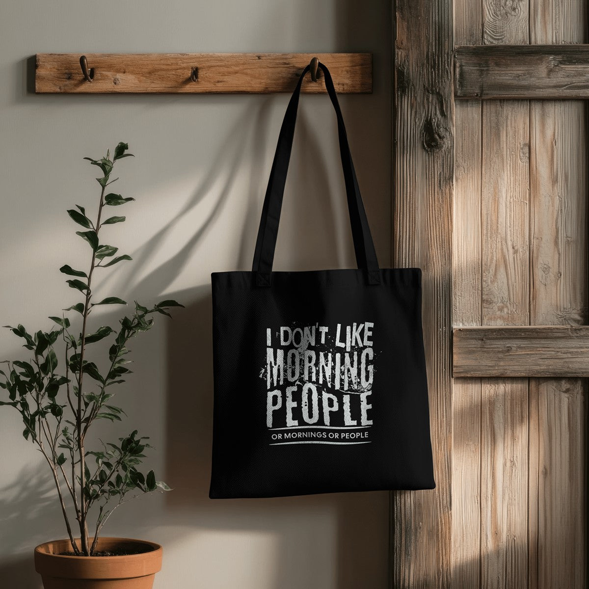I Don't Like Morning People.. - Organic Long Handles Tote Bag | SOL'S Stockholm 04091