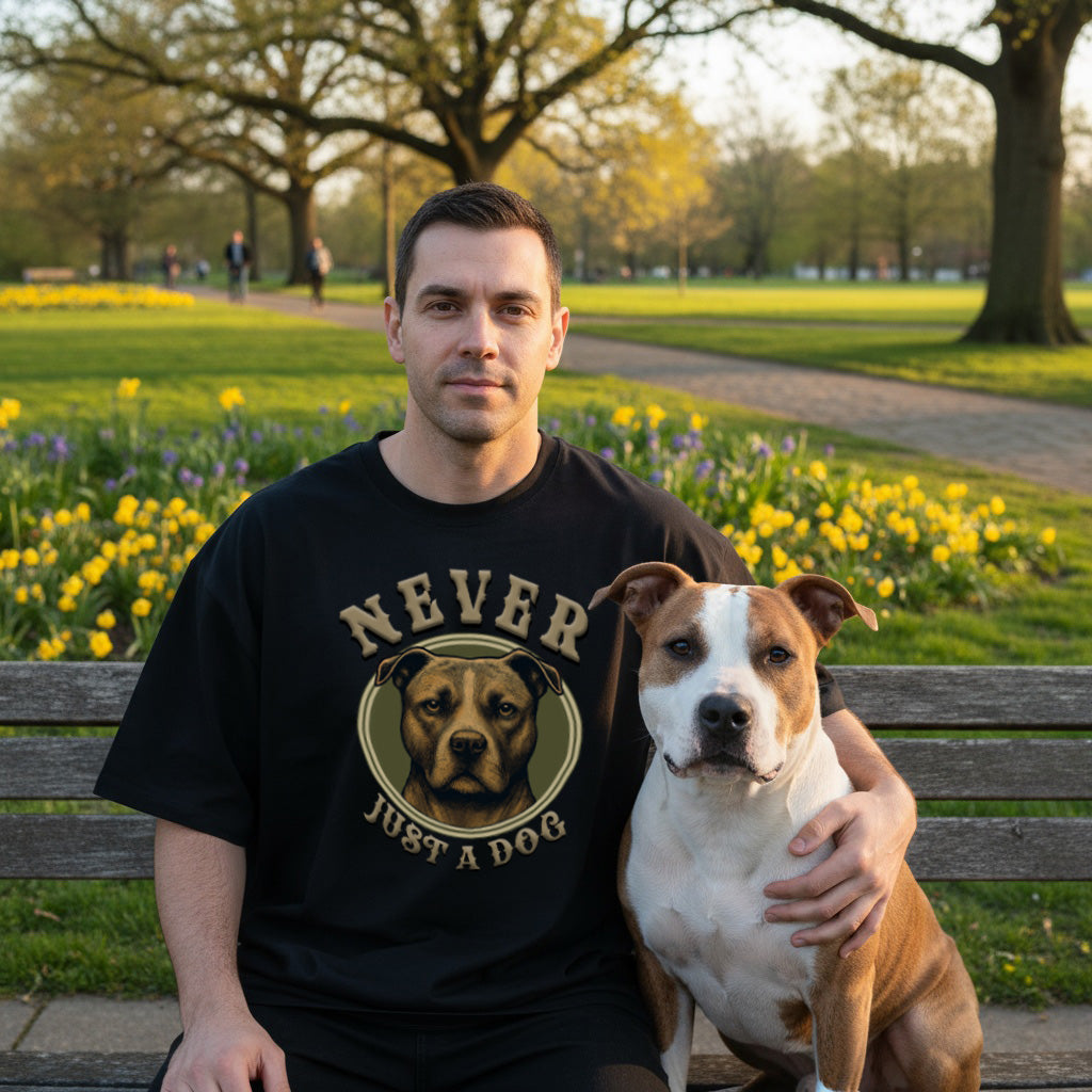 Never Just A Dog - Amstaff.  Unisex Oversized T-shirt | SOL'S Legacy 03996