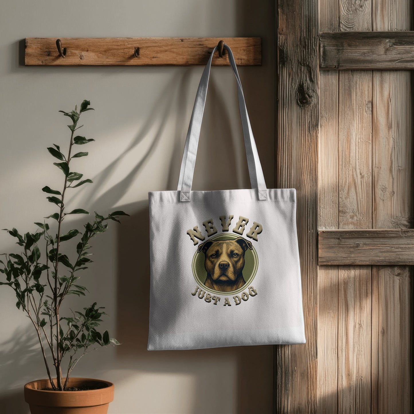 Never Just A Dog - Amstaff/Staffies/Pitbll.  Organic Long Handles Tote Bag | SOL'S Stockholm 04091
