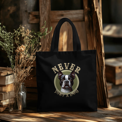 Never Just A Dog - Boston Terrier. Organic Long Handles Tote Bag | SOL'S Stockholm 04091