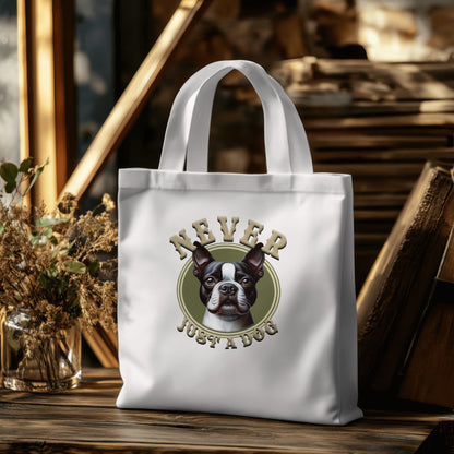 Never Just A Dog - Boston Terrier. Organic Long Handles Tote Bag | SOL'S Stockholm 04091