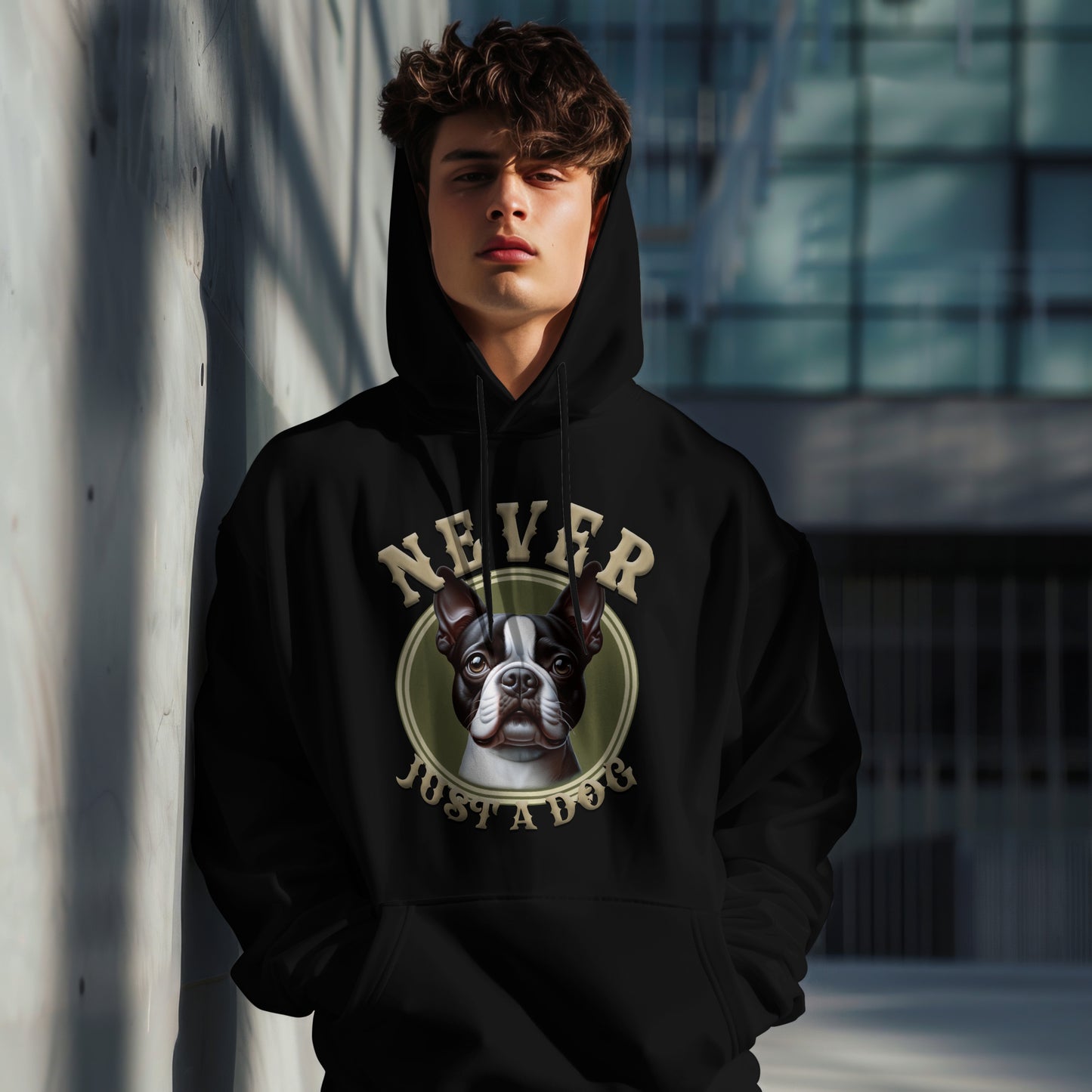 Never Just A Dog - Boston Terrier. Classic Unisex Pullover Hoodie | Gildan® 18500
