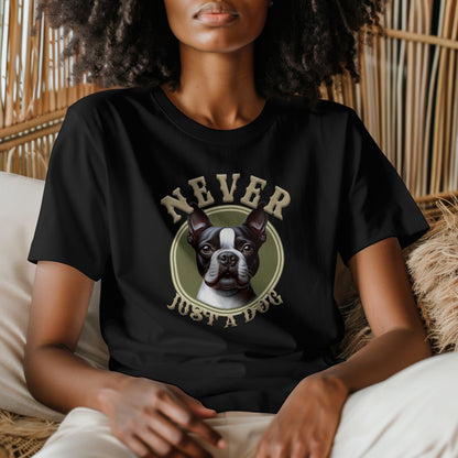 Never Just A Dog - Boston Terrier. Heavyweight Unisex Crewneck T-shirt | Gildan® 5000