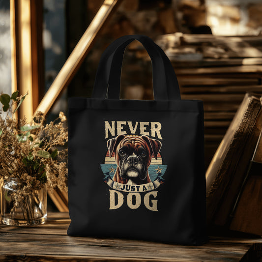 Never Just A Dog - Brindle Boxer. Organic Long Handles Tote Bag | SOL'S Stockholm 04091