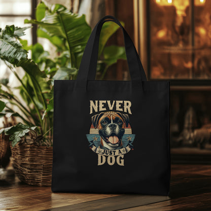 Never Just A Dog - Fawn Boxer. Organic Long Handles Tote Bag | SOL'S Stockholm 04091
