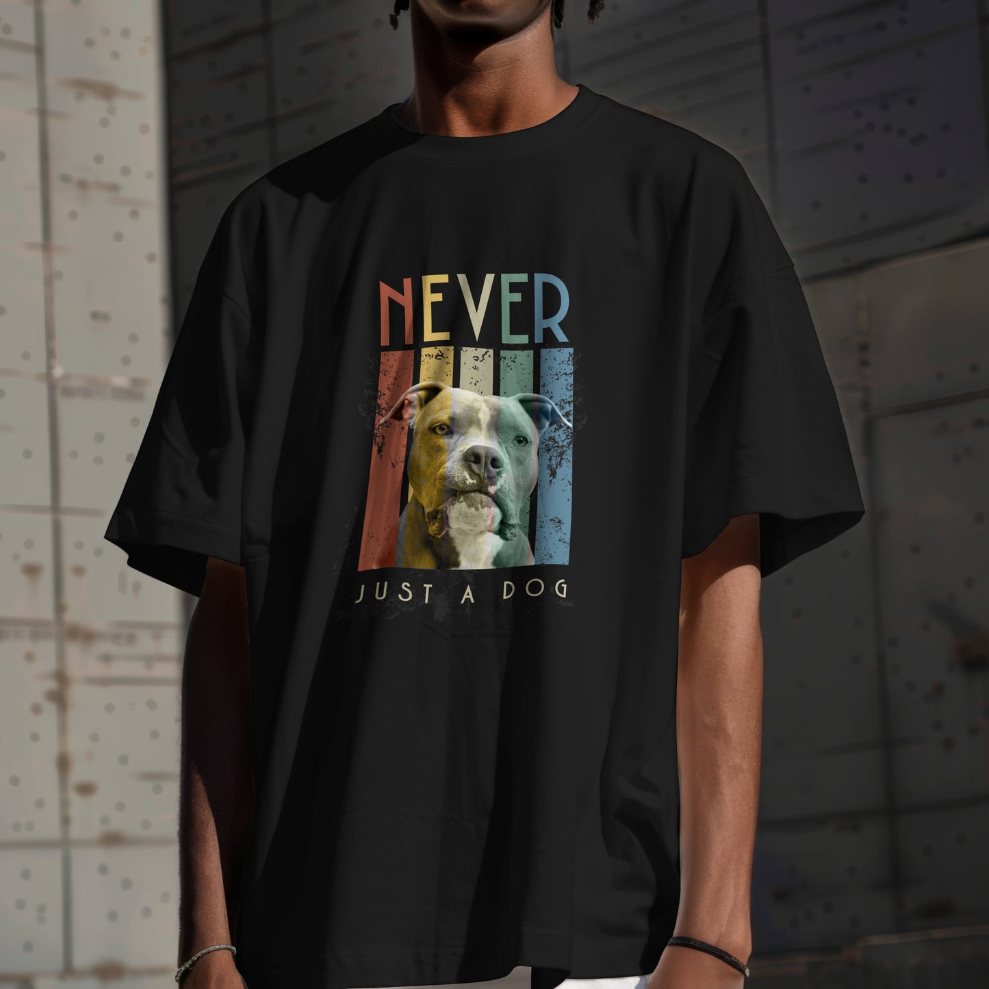 Bully - Never Just A Dog. Unisex Oversized T-shirt | SOL'S Legacy 03996 Deep Black