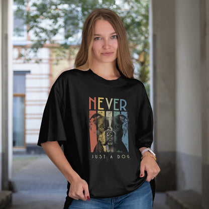 Bully/Amstaffmix/Staffiemix/Pit - Never Just A Dog. Unisex Oversized T-shirt | SOL'S Legacy 03996 Deep Black