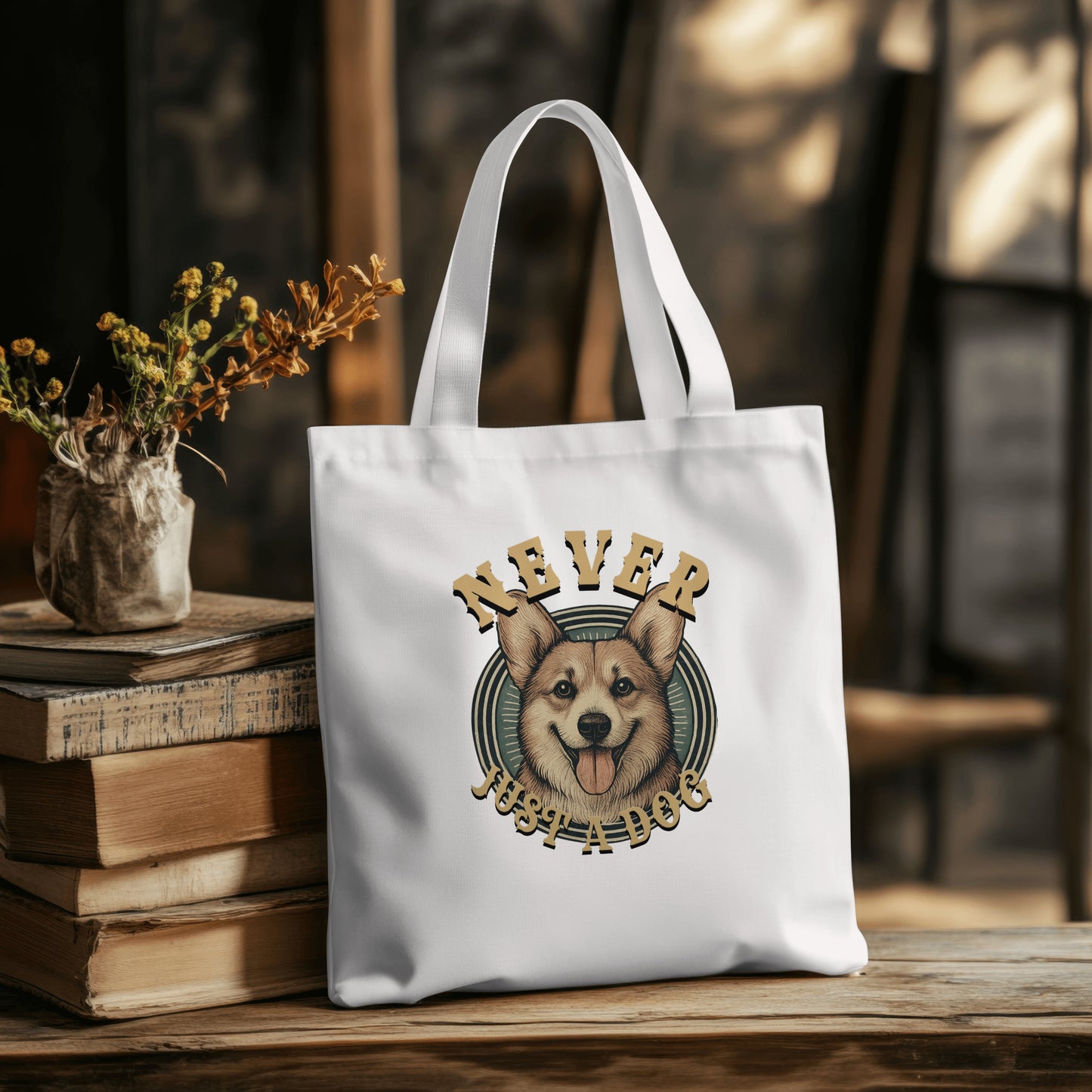 Never Just A Dog - Welsh Corgi.  Organic Long Handles Tote Bag | SOL'S Stockholm 04091