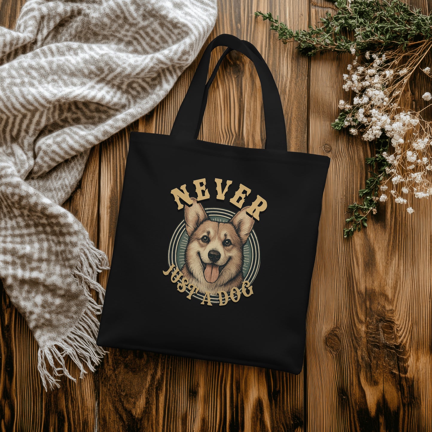 Never Just A Dog - Welsh Corgi.  Organic Long Handles Tote Bag | SOL'S Stockholm 04091