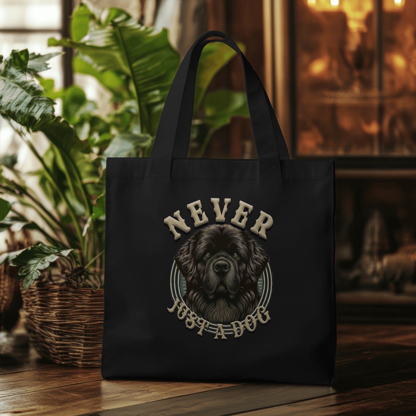 Never Just A Dog - Newfoundland. Organic Long Handles Tote Bag | SOL'S Stockholm 04091