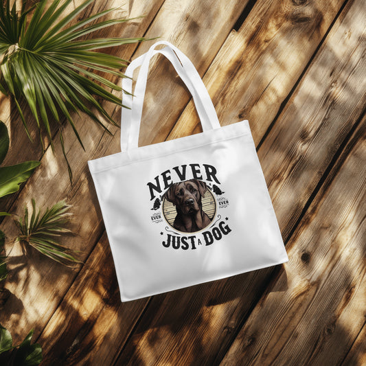 Never Just A Dog - Labrador Chocolate. Organic Long Handles Tote Bag | SOL'S Stockholm 04091