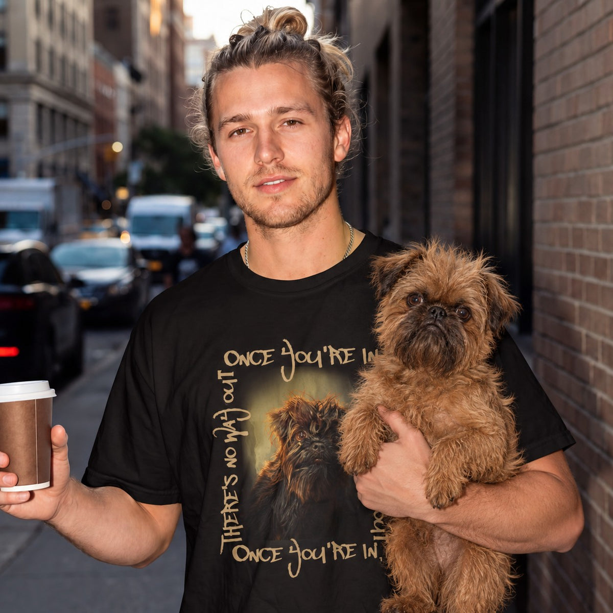 Affenpinscher Graphic T-Shirt – 'Once You're In, There's No Way Out' Dog Lover Tee