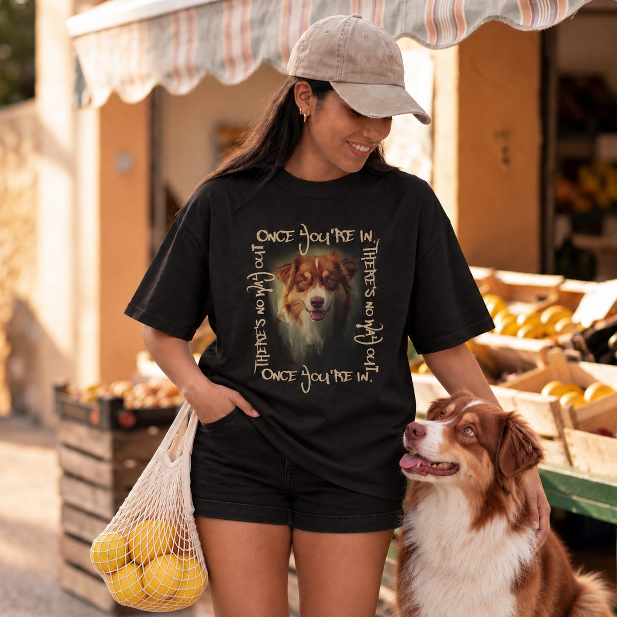 Australian Shepherd Once You're In There's No Way Out Graphic T-Shirt