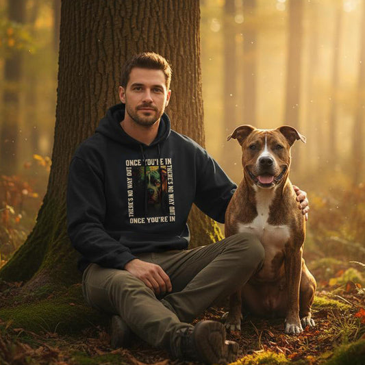 Once You're In...-  Amstaff/Staffiemix/Pitmix. Classic Unisex Pullover Hoodie | Gildan® 18500