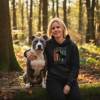Retro Amstaff With Mob Text. Classic Unisex Pullover Hoodie | Gildan® 18500