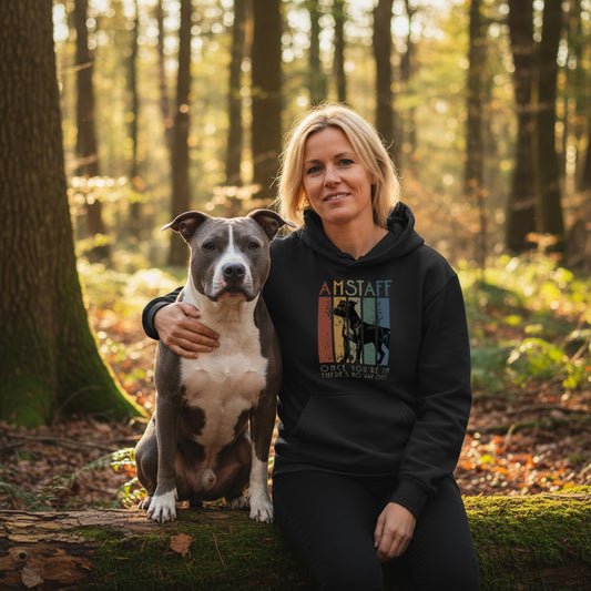 Retro Amstaff With Mob Text. Classic Unisex Pullover Hoodie | Gildan® 18500