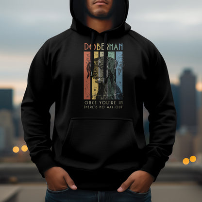 Retro Doberman with natural ears - Classic Unisex Pullover Hoodie | Gildan® 18500