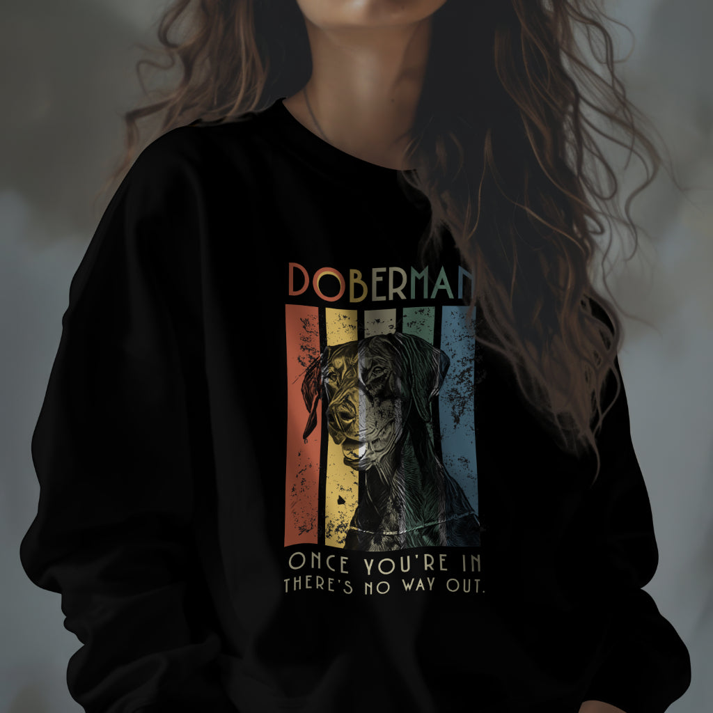 Retro Doberman with natural ears - Classic Unisex Crewneck Sweatshirt | Gildan® 18000