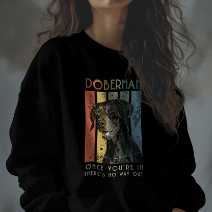 Retro Doberman with natural ears - Classic Unisex Crewneck Sweatshirt | Gildan® 18000