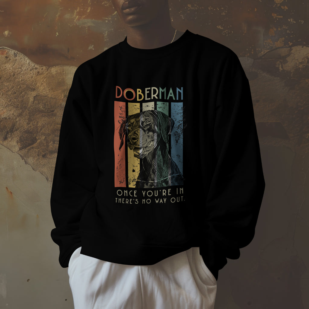 Retro Doberman with natural ears - Classic Unisex Crewneck Sweatshirt | Gildan® 18000