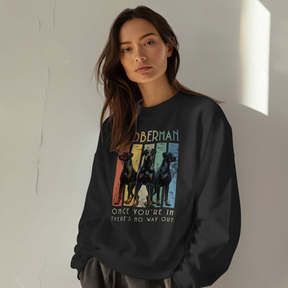 Retro Doberman with natural ears - Classic Unisex Crewneck Sweatshirt | Gildan® 18000