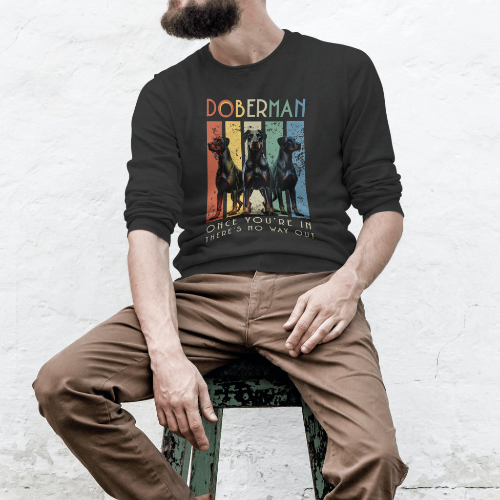 Retro Doberman with natural ears - Classic Unisex Crewneck Sweatshirt | Gildan® 18000