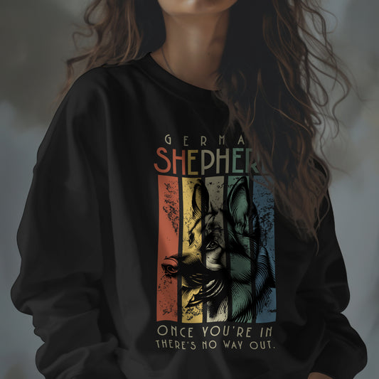 Retro German Shepherd. Classic Unisex Crewneck Sweatshirt | Gildan® 18000