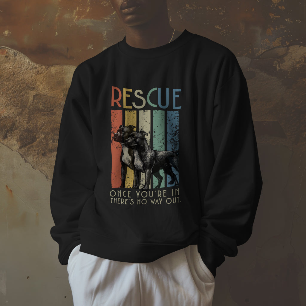 Retro Rescue Staffies. Classic Unisex Crewneck Sweatshirt | Gildan® 18000