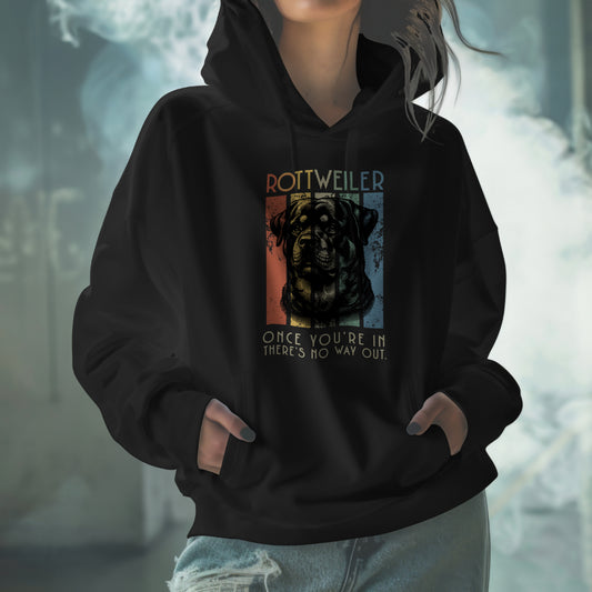 Retro Rottweiler. Classic Unisex Pullover Hoodie | Gildan® 18500