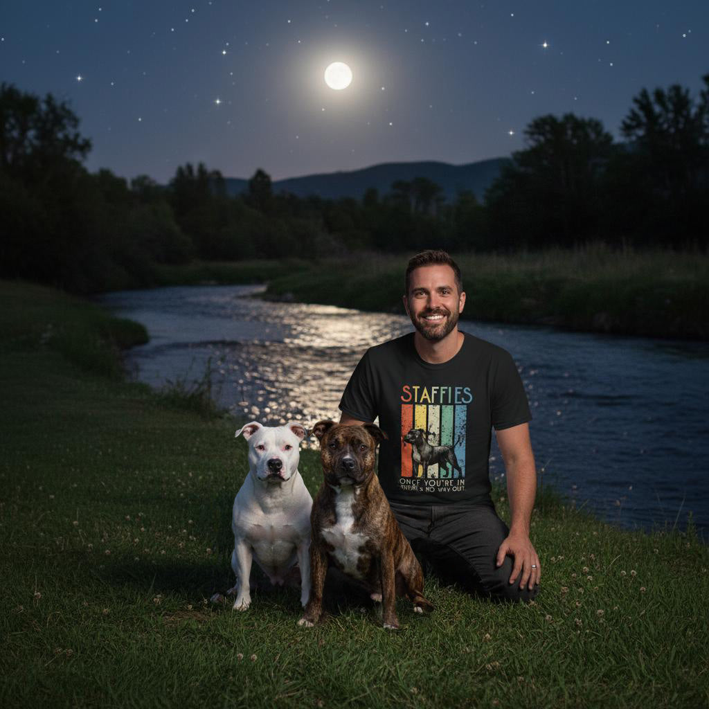 Retro Staffies -  Heavyweight Unisex Crewneck T-shirt | Gildan® 5000