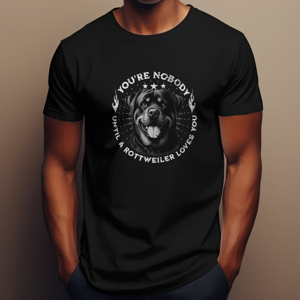 You're Nobody Until A Rottweiler Loves You. Premium Unisex Crewneck T-shirt | Bella + Canvas 3001