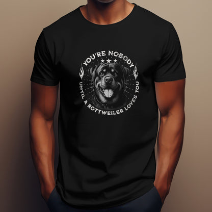 You're Nobody Until A Rottweiler Loves You. Premium Unisex Crewneck T-shirt | Bella + Canvas 3001