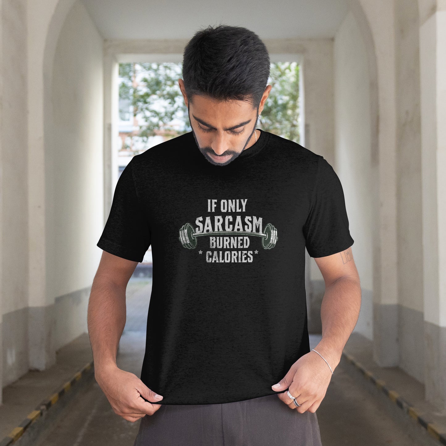 If Only Sarcasm Burned Calories -  Heavyweight Unisex Crewneck T-shirt | Gildan® 5000
