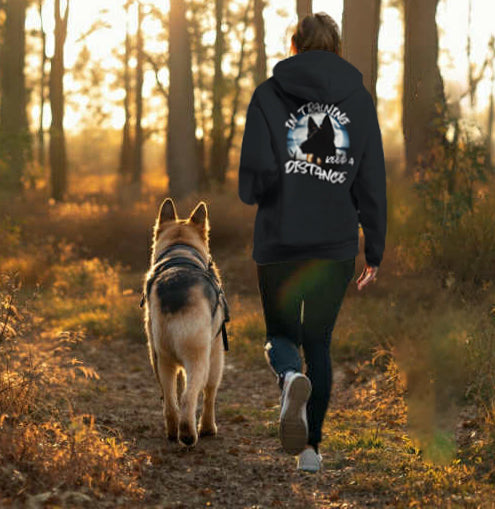 In Training -German Shepherd In Moonlight. Front And Back Print. Classic Unisex Pullover Hoodie | Gildan® 18500