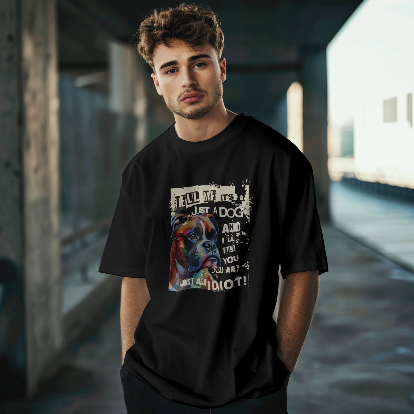Tell Me It's Just A Dog... -  Boxer. Unisex Oversized T-shirt | SOL'S Legacy 03996