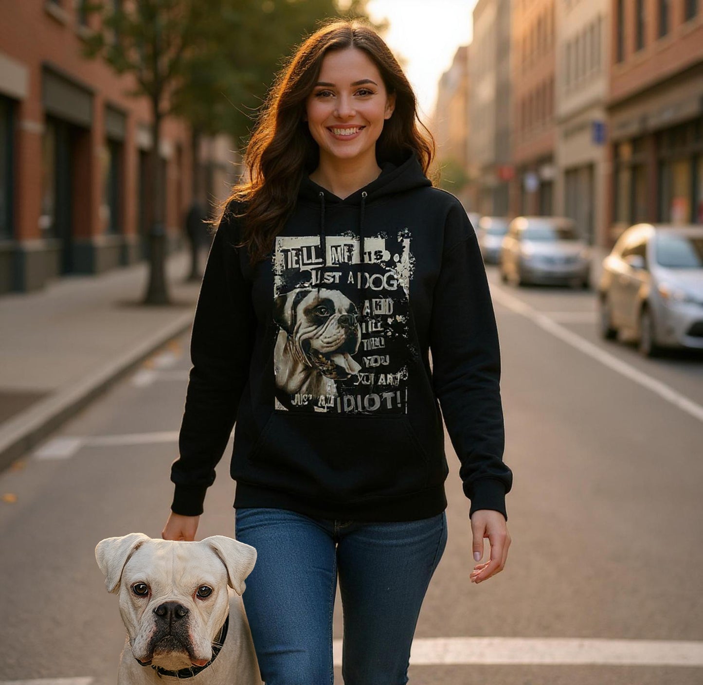 Tell Me It's Just A Dog... - White Boxer.  Classic Unisex Pullover Hoodie | Gildan® 18500