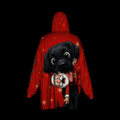 Happy Howlidays - Black Labrador. Cosy Oversized Christmas Hoodie  - Your Personal Cloud of Comfort.