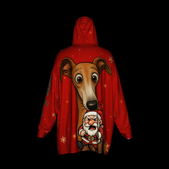 Happy Howlidays - Italian Greyhound/Greyhound, Whippet and Lurcher.  Cosy Oversized Christmas Hoodie  - Your Personal Cloud of Comfort.