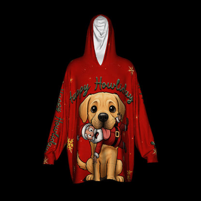 Happy Howlidays - Yellow Labrador. Cosy Oversized Christmas Hoodie  - Your Personal Cloud of Comfort.